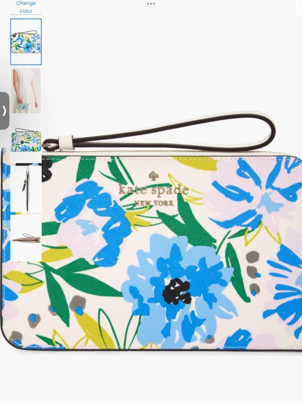 Kate Spade New York cameron festival floral leather wristlet